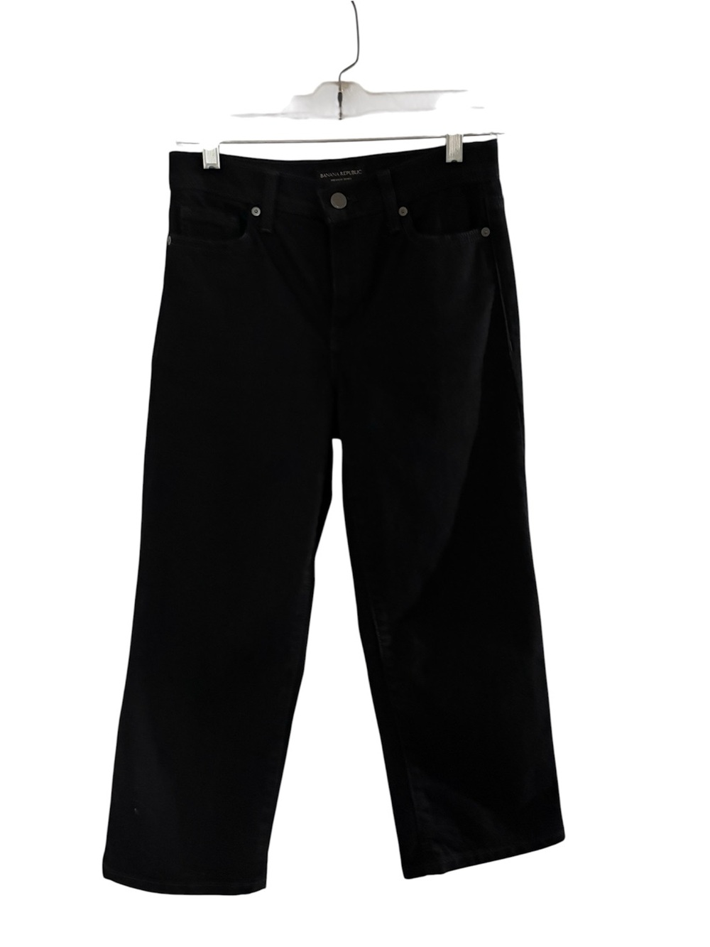 Banana Republic Black High-Rise Wide Leg Crop Jeans